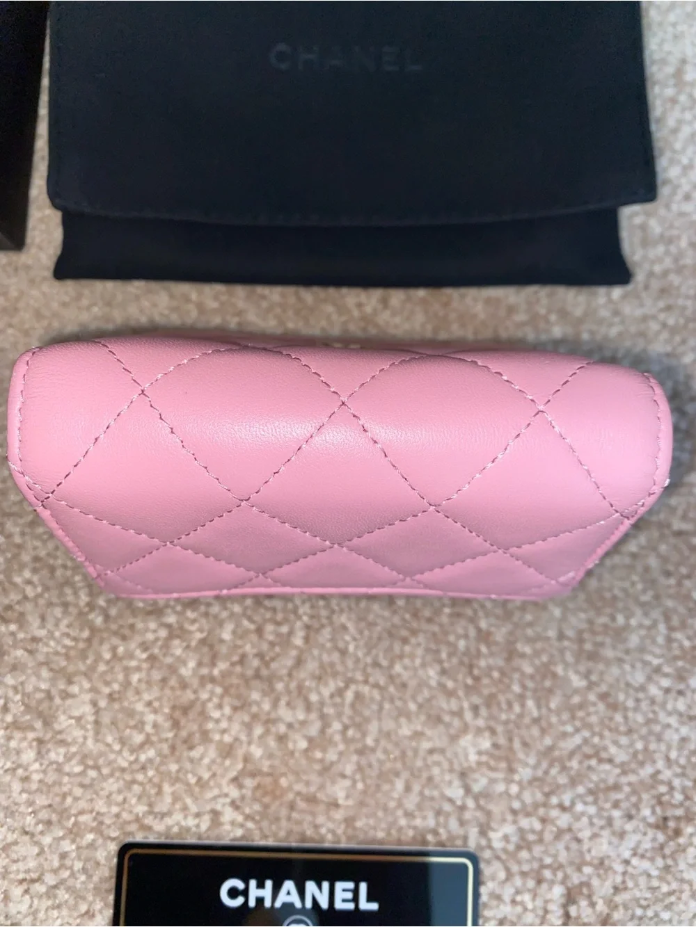 CHANEL | Lambskin Quilted Zip Around Coin Purse Light Pink